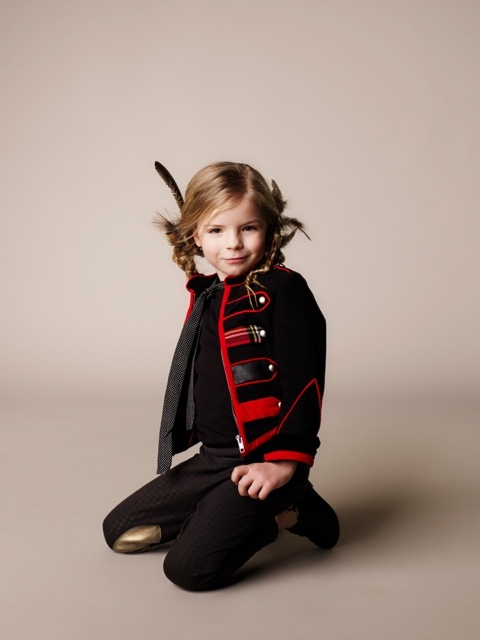 Sweet-band-jacket-and-gold-lame-patch-trousers-for-winter-parties-by-British-company-Deluna-Kids